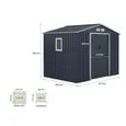 Abri de jardin en métal 5,29 m² - 277 x 191 x 202 cm - VENUS Kit d'ancrage inclus, 2 portes coulissantes, 1 fenêtre latérale Gris