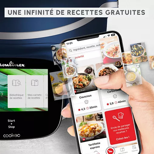 Cookeo Moulinex touch wifi pro bleu CE943410