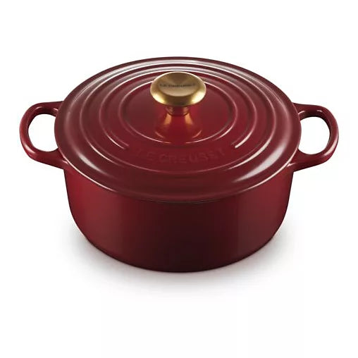 Cocotte Le creuset 28cm GARNET Bouton Doré