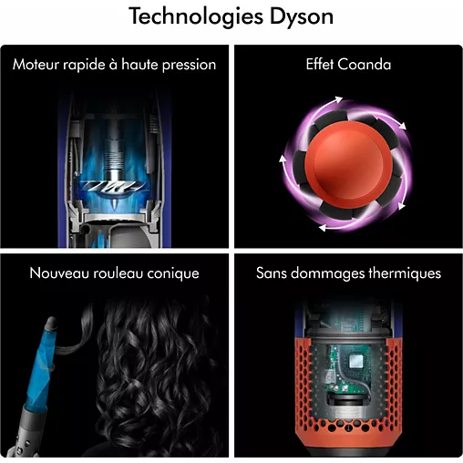 Fer multistyle Dyson Airwrap i.d. cheveux raides à ondulés - céramique/topaze