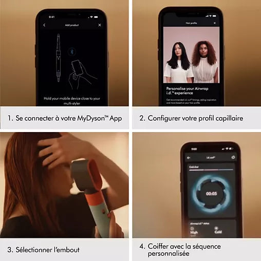 Fer multistyle Dyson Airwrap i.d. cheveux raides à ondulés - céramique/topaze