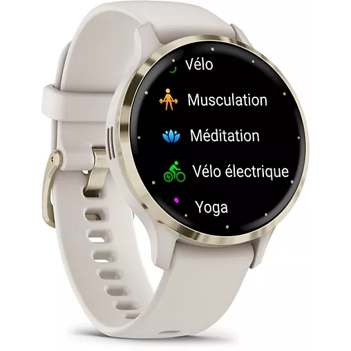 Montre sport Garmin Venu 3S Ivory + Cream Gold